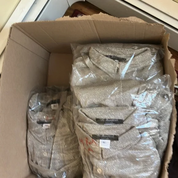 19 left vintage shirt Dresses-small-XL-golden beige with glitter like design. - Picture 11 of 12